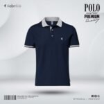 Single Jersey Knitted Cotton Polo Maron Navy